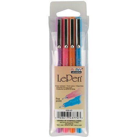 UCHIDA FLUORESCNT-LE PEN 4 PIECE SET 4300-4D